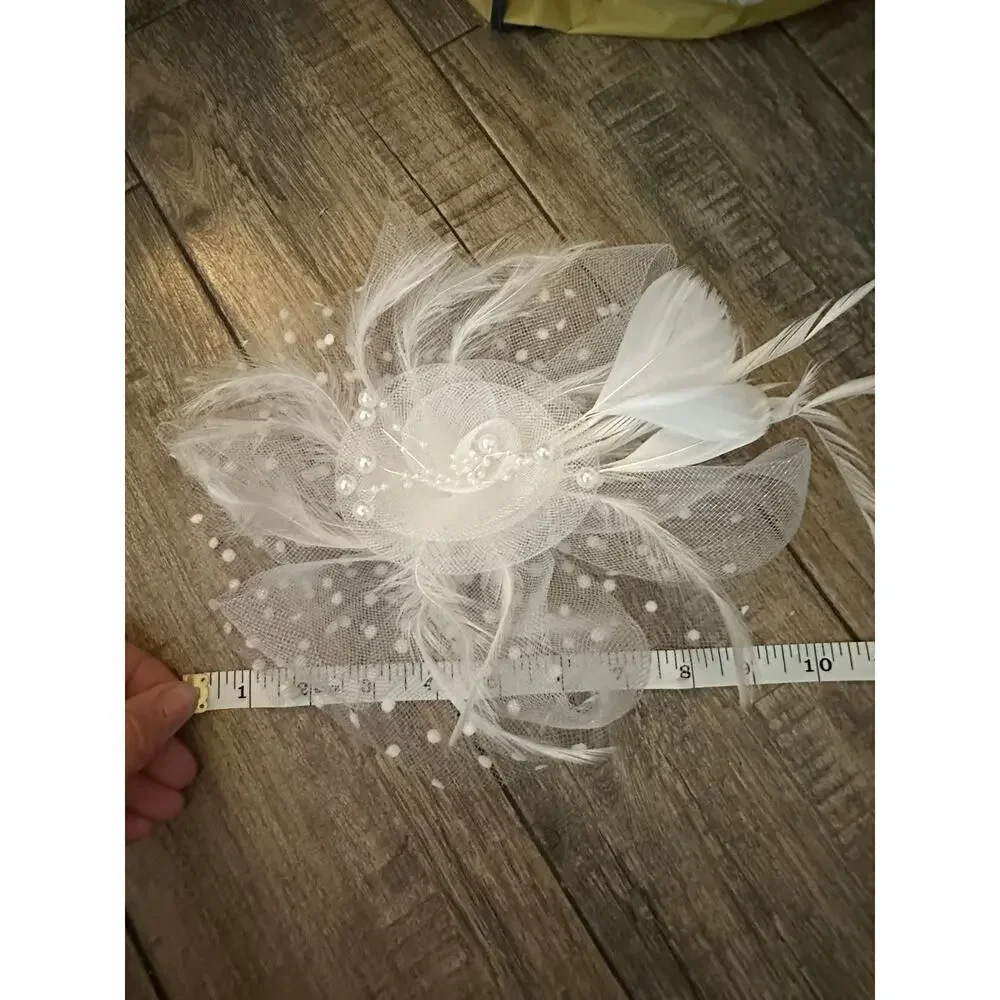 Vintage 80s headpiece veal bridal wedding hairpiece clip